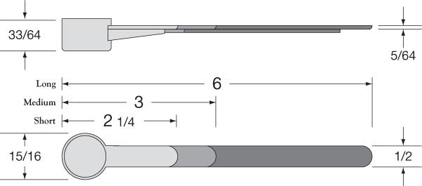 4 cc exact measure.  Short, Medium or Long handle.