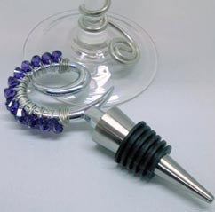 Wine Bottle Toppers: Embellished wine bottle stopper with Swarovski Crystals.
