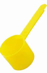 Coffee Scoops: Yellow plastic 2 oz. scoop. More of a traditional old fashioned scoop. Scoops-Scoops.com