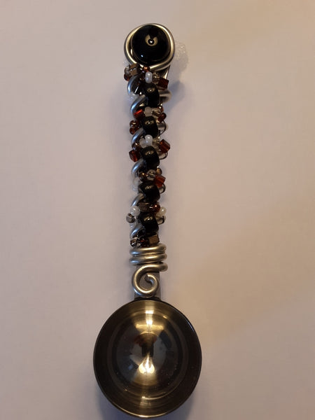 Scoops: Unique one-of-a-kind handmade beaded coffee scoop with premium quality glass beads and components. Your choice of colors. Scoops-Scoops.com