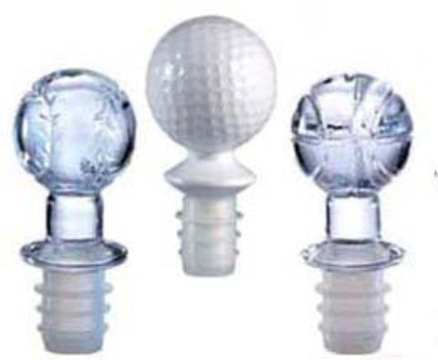 Baseball bottle stopper.  Golf Wine Bottle Stopper. Basketball bottle stopper topper.