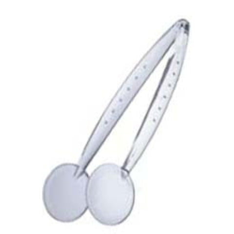 Buffet Tongs: Acrylic, but looks like glass, round ends are frosted. Scoops-Scoops.com