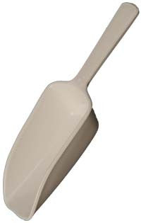 2-ounce square tipped white candy scooper.