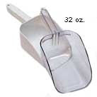 Scoops: 32 ounce white flat bottom scoop is great for scooping large amounts.